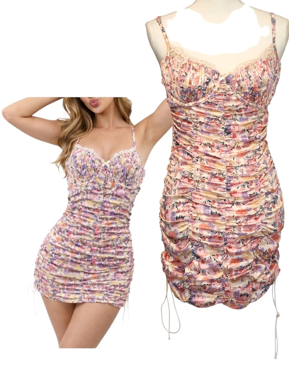 NWT For Love & Lemons x Victoria's Secret Gardenia Corset Mini Dress Medium